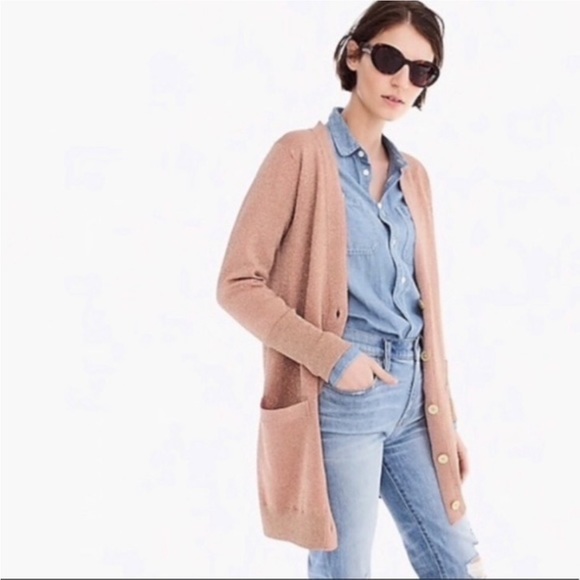 J. Crew Sweaters - J. Crew Collection Rose Gold Sparkly Long Cardigan